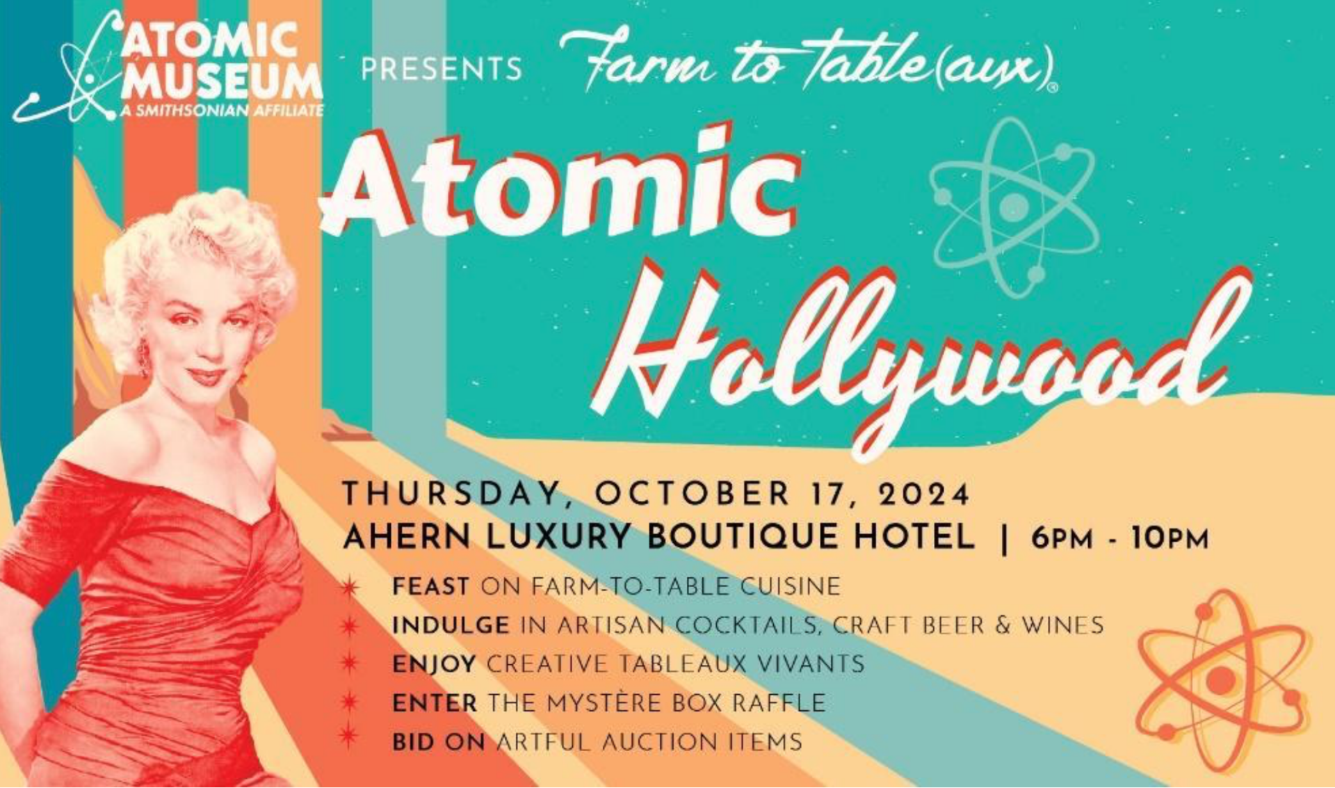 Atomic Museum to Host Glamorous Atomic Hollywood-Themed Farm to Table(aux) Fundraiser, Thursday, Oct. 17