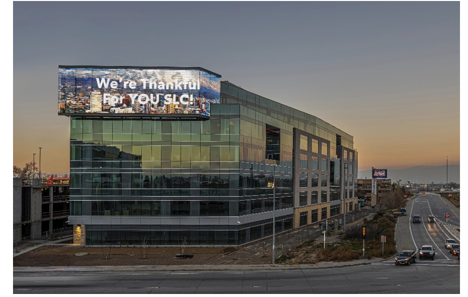 YESCO FABRICATES AND INSTALLS NEW DIGITAL DISPLAY  AT SECURITY NATIONAL BUILDING IN MURRAY, UTAH