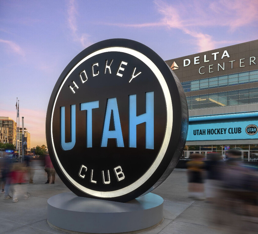YESCO Announces Fabrication, Installation Of Utah Hockey Club Puck On Delta Center Plaza In Salt Lake City, Utah