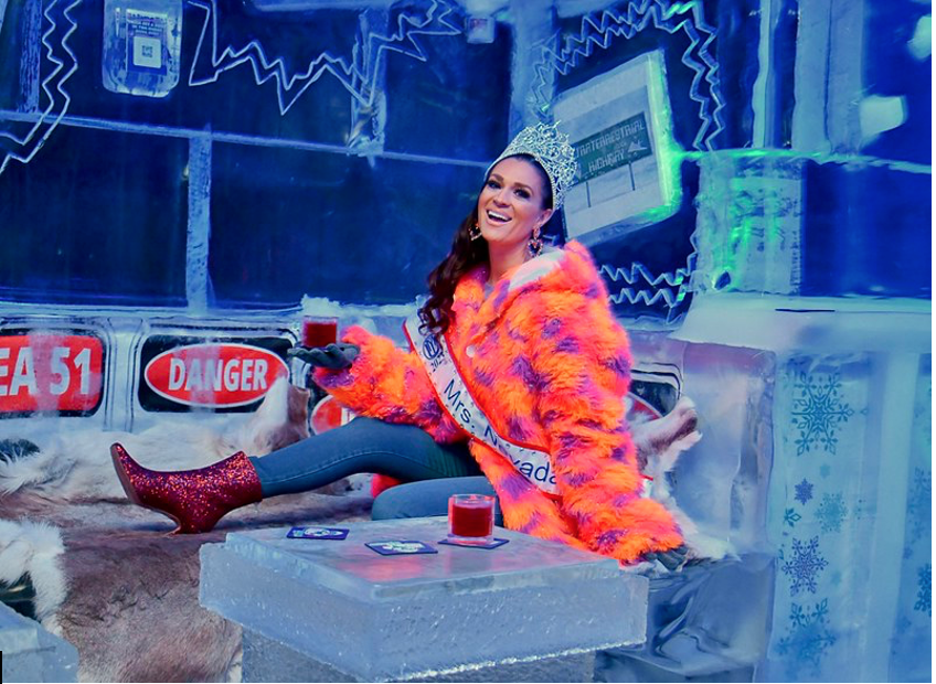MRS. NEVADA UNIVERSE ASHLEY TESORO VISITS MINUS5º ICEBAR  AT THE LINQ PROMENADE