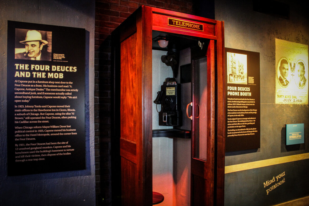 THE MOB MUSEUM ADDS NEW ARTIFACT EXHIBIT: PHONE BOOTH FROM THE FOUR DEUCES, FORMER HEADQUARTERS OF AL CAPONE’S CHICAGO CRIME SYNDICATE