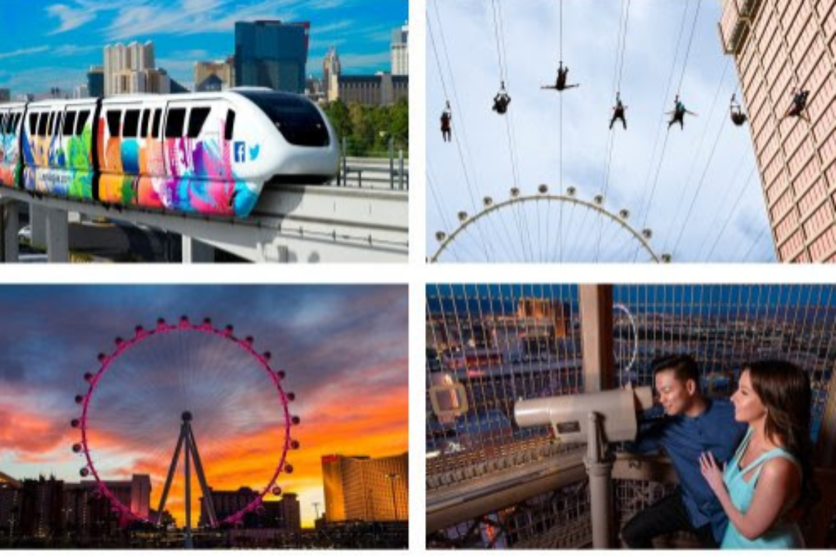 STAY COOL AND FLY HIGH WITH THE SUMMERTIME DEAL FROM  LAS VEGAS MONORAIL, HIGH ROLLER OBSERVATION WHEEL,  FLY LINQ ZIPLINE AND EIFFEL TOWER