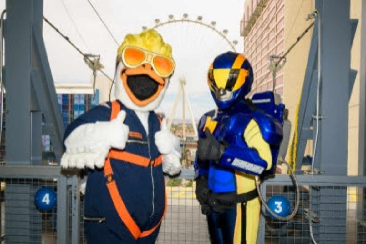 PHOTOS NOW AVAILABLE: LAS VEGAS AVIATORS’ MASCOTS  SOAR OVER THE LINQ PROMENADE ON FLY LINQ 