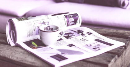 picture of cup on a magazine
