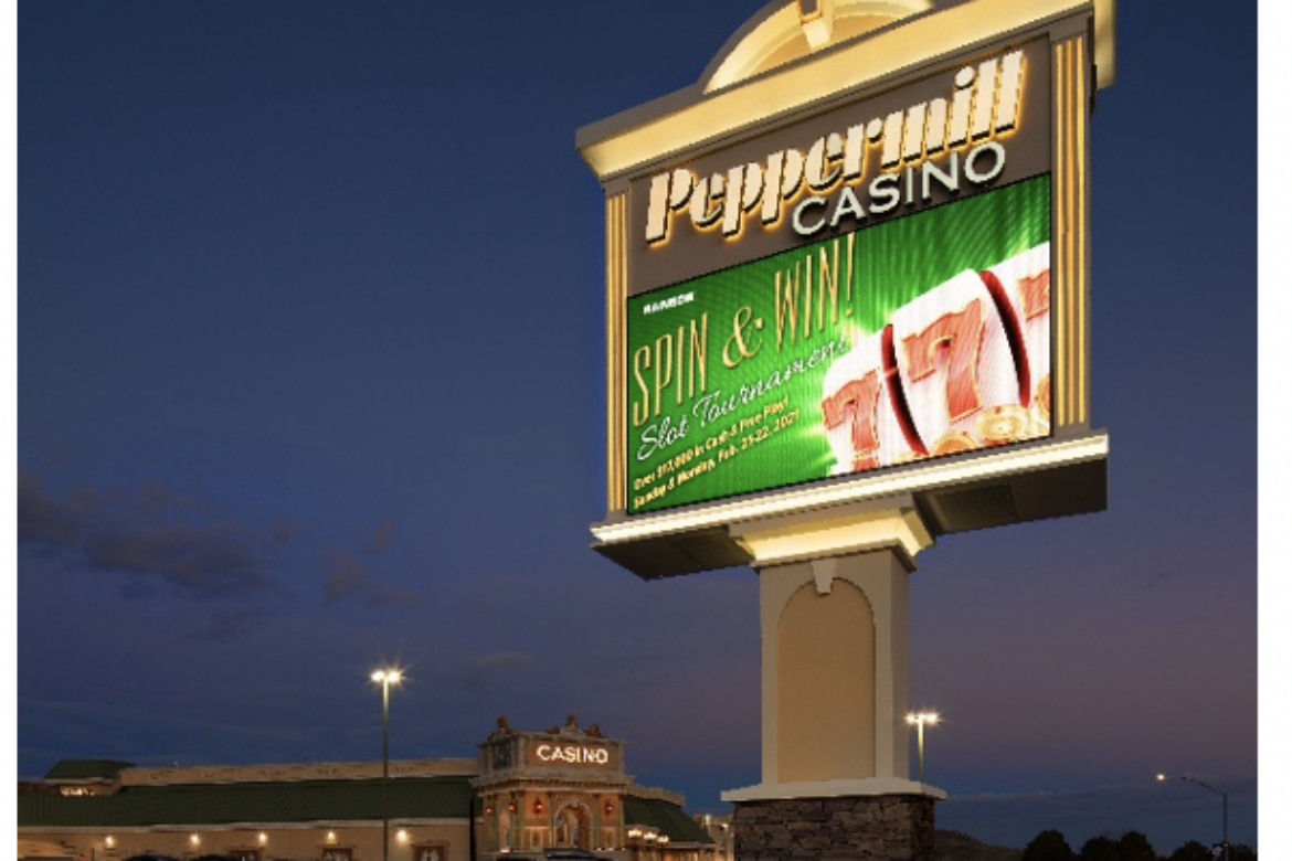 YESCO DESIGNS, FABRICATES & INSTALLS NEW SIGNS AT RAINBOW & PEPPERMILL CASINOS