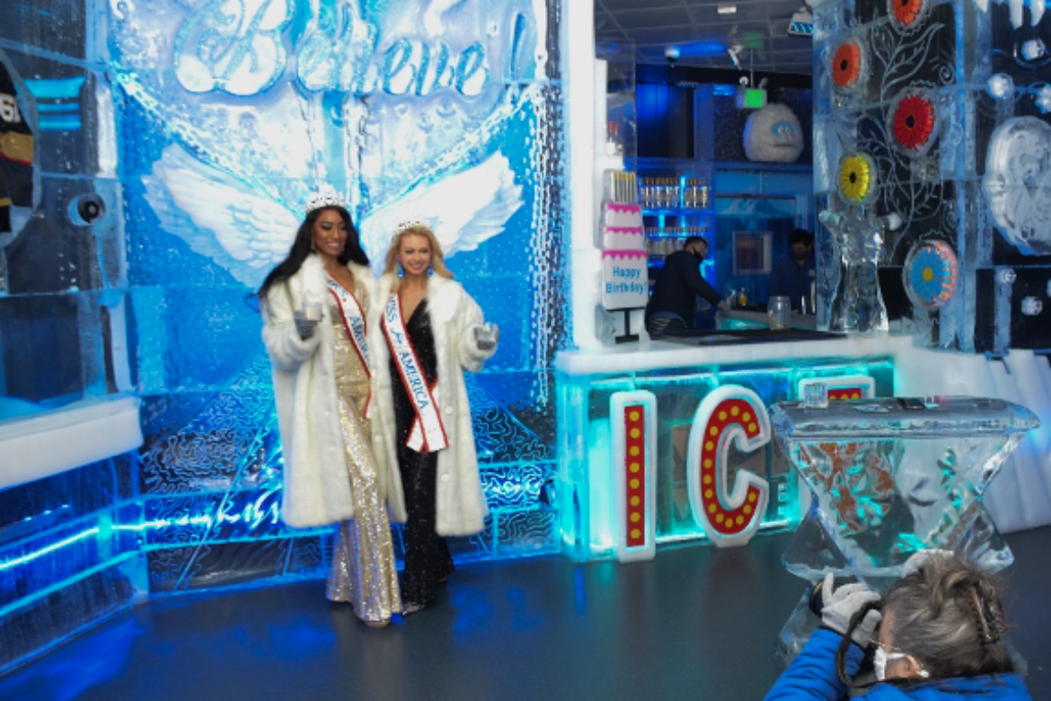 MRS. AMERICA AND MISS FOR AMERICA VISIT  ICEBAR AT THE LINQ PROMENADE