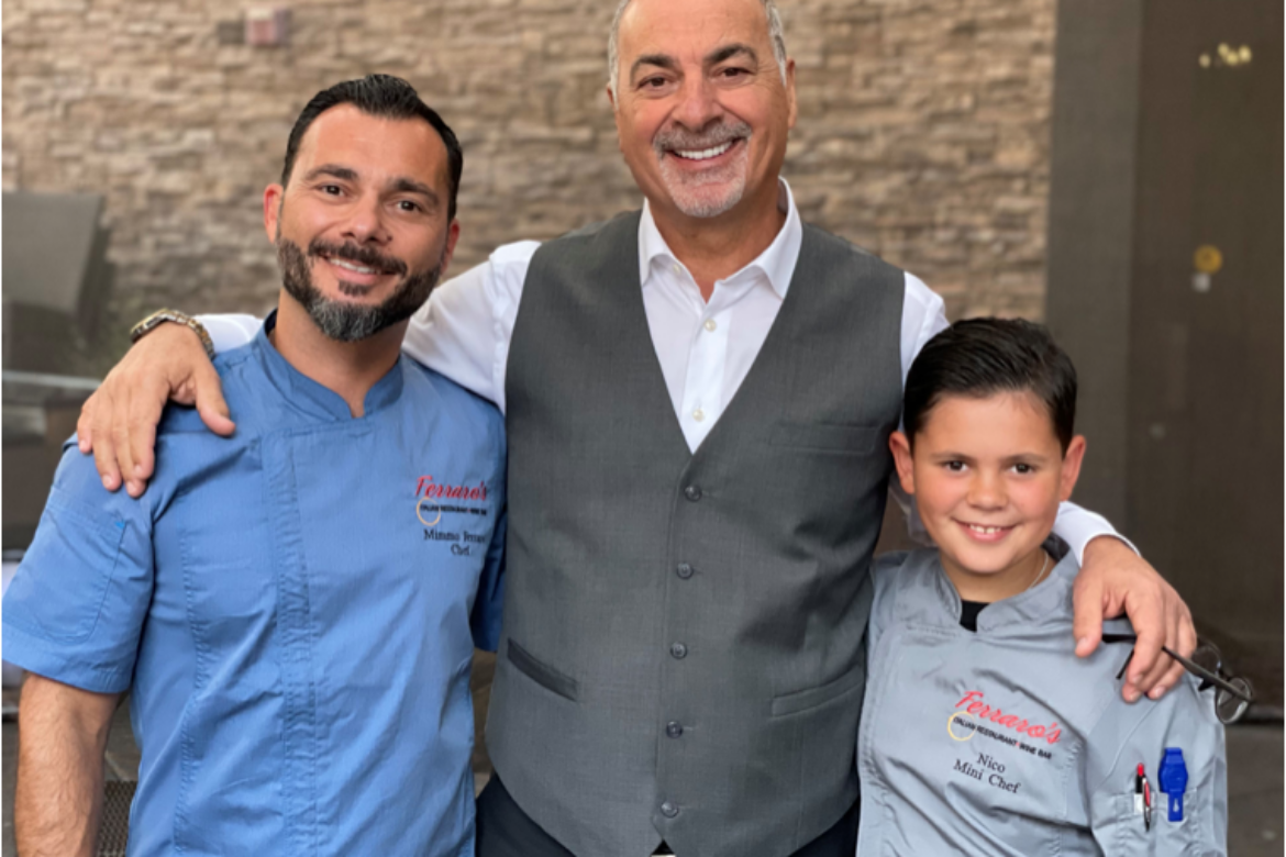 11-YEAR-OLD NICO FERRARO COOKS FOR GUESTS AT FERRARO’S ITALIAN RESTAURANT