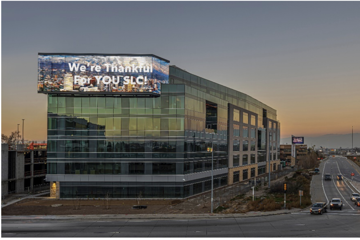 YESCO FABRICATES AND INSTALLS NEW DIGITAL DISPLAY  AT SECURITY NATIONAL BUILDING IN MURRAY, UTAH