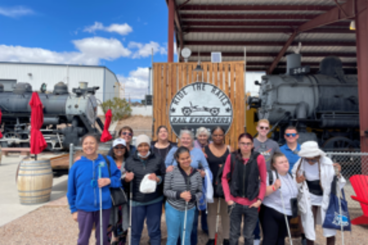 20 BLIND CENTER OF NEVADA MEMBERS RIDE THE RAILS AT RAIL EXPLORERS