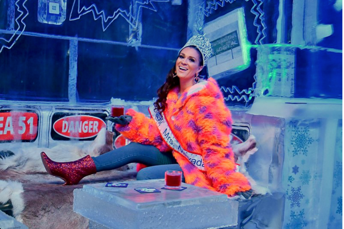 MRS. NEVADA UNIVERSE ASHLEY TESORO VISITS MINUS5º ICEBAR  AT THE LINQ PROMENADE