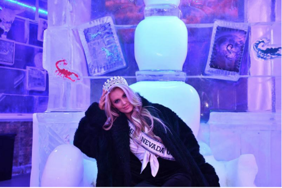 MISS NEVADA USA 2023 JOSIE STEPHENS VISITS MINUS5º ICEBAR