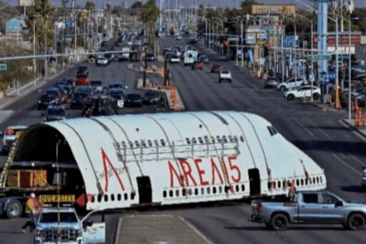 Iconic Boeing 747 Arrives at Expanded AREA15 District
