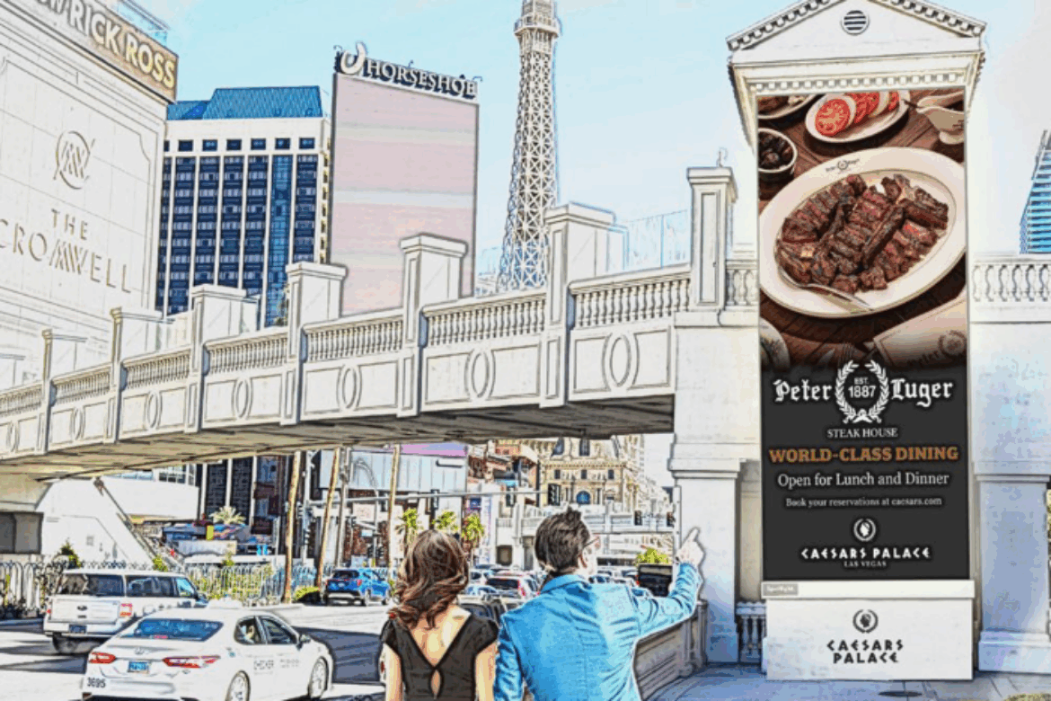 Spotlight Outdoor Ads, Caesars Entertainment, Showcase Mall To Launch Las Vegas Strip LED Tower Network This Fall