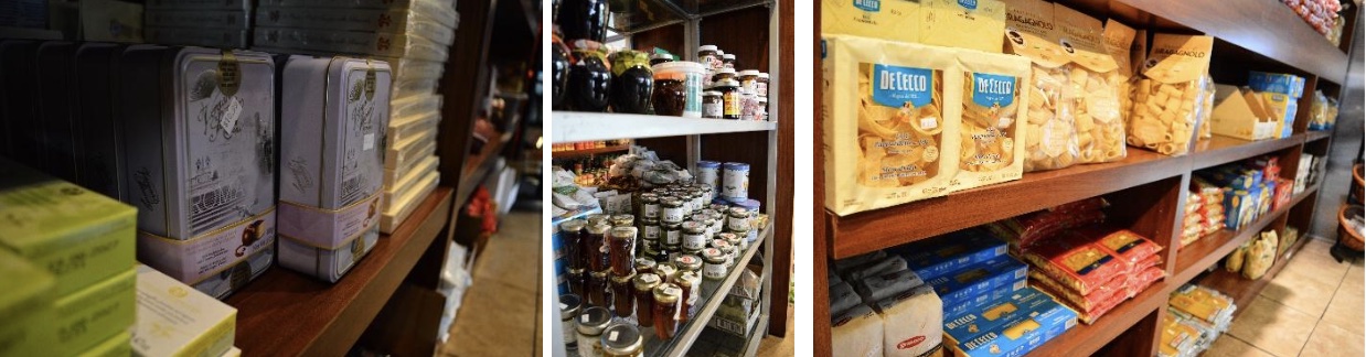Shelves Stocked with Italian Pasta and Goods Shelves Stocked with Italian Pasta and Goods