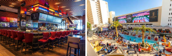 Sports Bar Interior And Sahara Las Vegas Pool Scene