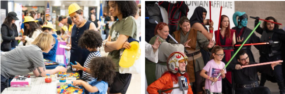 Families And Cosplayers At Atomic Museum Community Event